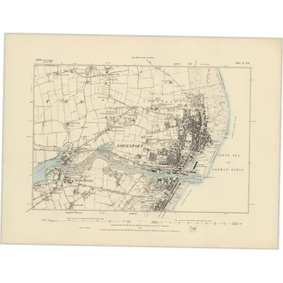 1882 Map of Suffolk X.NE, 1885 Print
