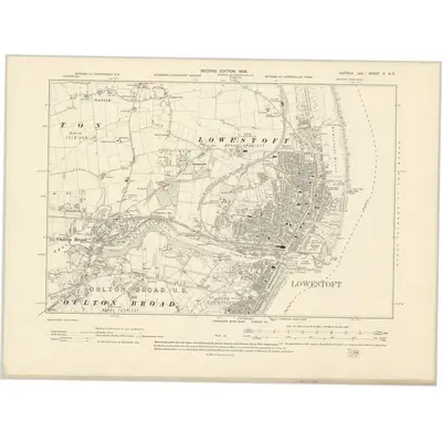 1903 Map of Suffolk X.NE, 1906 Print
