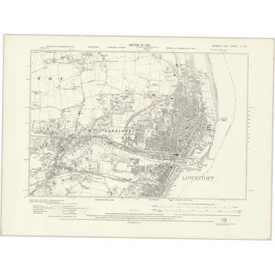 1926 Map of Suffolk X.NE, 1928 Print