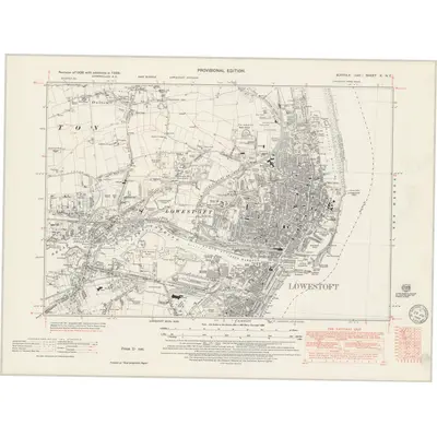 1938 Map of Suffolk X.NE, 1949 Print