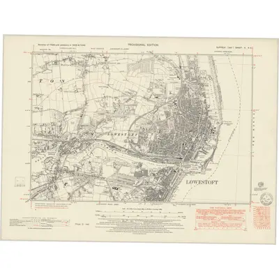 1946 Map of Suffolk X.NE, 1951 Print