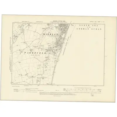 1903 Map of Suffolk X.SE, 1906 Print