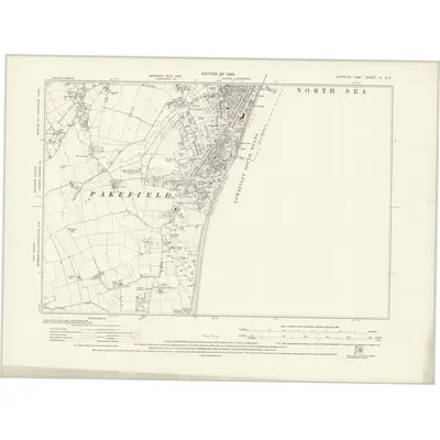 1926 Map of Suffolk X.SE, 1928 Print