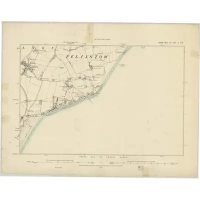 1880 Map of Suffolk XC.NW & XC.SW, 1886 Print