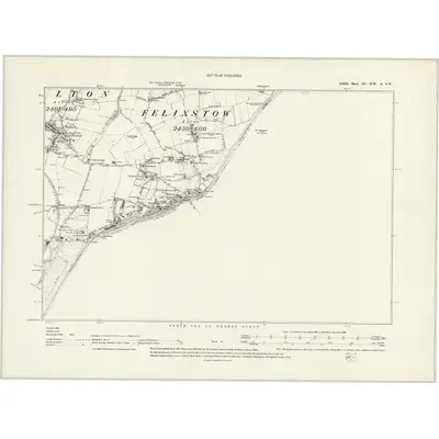 1879 Map of Suffolk XC.NW, 1890 Print