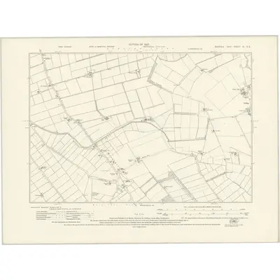1925 Map of Suffolk XI.SE, 1927 Print