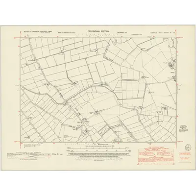 1950 Map of Suffolk XI.SE, 1952 Print