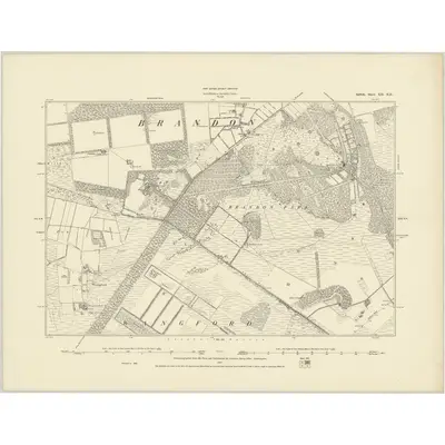 1881 Map of Suffolk XII.NE, 1887 Print