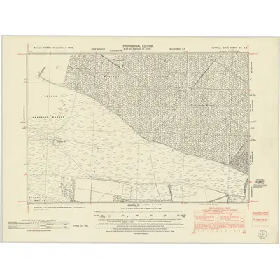 1950 Map of Suffolk XII.SE, 1952 Print