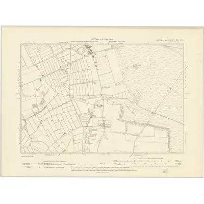 1903 Map of Suffolk XII.SW, 1905 Print