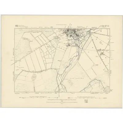 1881 Map of Suffolk XIII.SE, 1884 Print