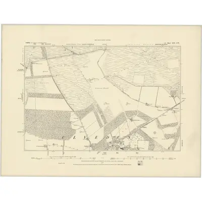 1881 Map of Suffolk XIII.SW, 1886 Print