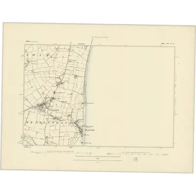 1882 Map of Suffolk XIX.NE, 1883 Print