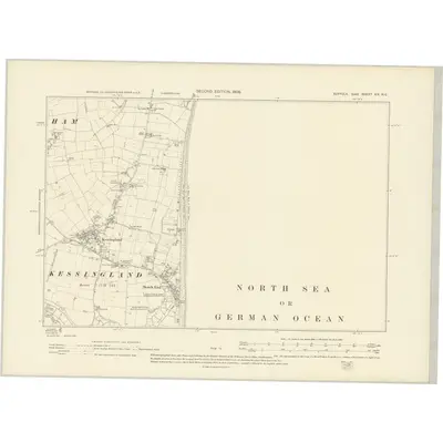 1903 Map of Suffolk XIX.NE, 1906 Print