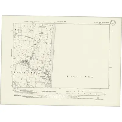 1925 Map of Suffolk XIX.NE, 1933 Print