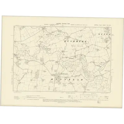 1903 Map of Suffolk XIX.NW, 1906 Print