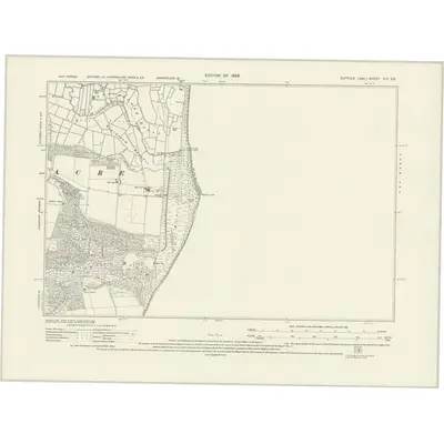 1925 Map of Suffolk XIX.SE, 1928 Print