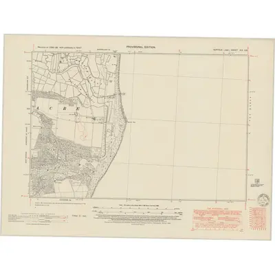 1947 Map of Suffolk XIX.SE, 1951 Print