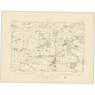 1882 Map of Suffolk XIX.SW, 1883 Print