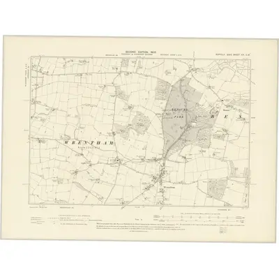 1903 Map of Suffolk XIX.SW, 1905 Print