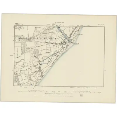 1882 Map of Suffolk XL.NW, 1884 Print