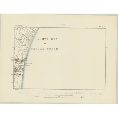 1882 Map of Suffolk XL.SW, 1884 Print