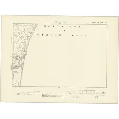 1903 Map of Suffolk XL.SW, 1905 Print