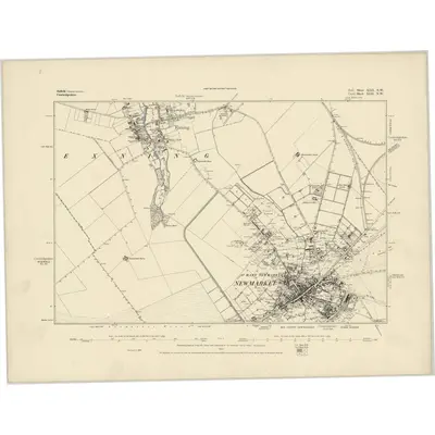 1884 Map of Suffolk XLII.NW, 1885 Print