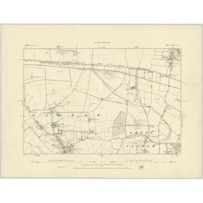 1882 Map of Suffolk XLIII.NE, 1884 Print