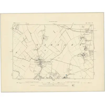 1882 Map of Suffolk XLIII.NW, 1884 Print