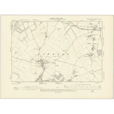 1903 Map of Suffolk XLIII.NW, 1905 Print