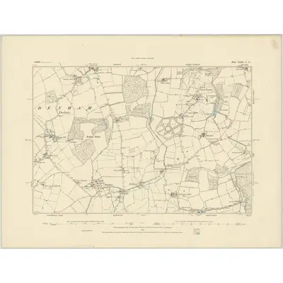 1882 Map of Suffolk XLIII.SE, 1884 Print
