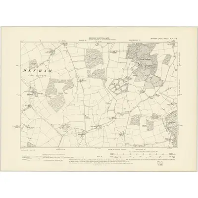 1903 Map of Suffolk XLIII.SE, 1905 Print