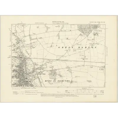 1903 Map of Suffolk XLIV.NE, 1905 Print