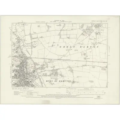 1924 Map of Suffolk XLIV.NE, 1928 Print