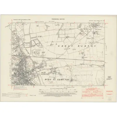 1950 Map of Suffolk XLIV.NE, 1953 Print