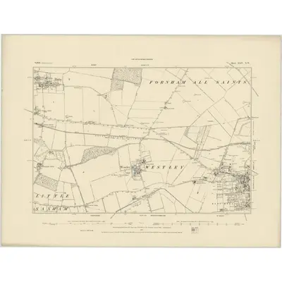 1882 Map of Suffolk XLIV.NW, 1884 Print