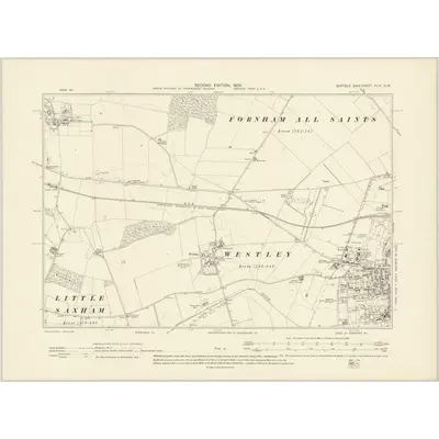 1903 Map of Suffolk XLIV.NW, 1905 Print