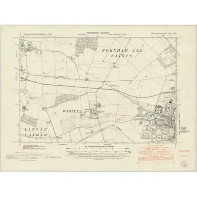 1950 Map of Suffolk XLIV.NW, 1952 Print