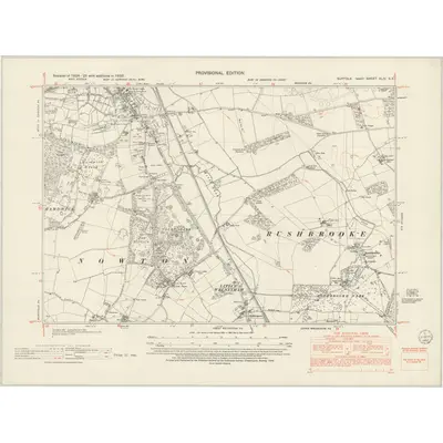 1950 Map of Suffolk XLIV.SE, 1952 Print