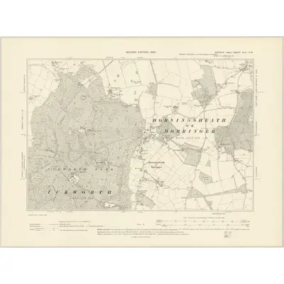 1903 Map of Suffolk XLIV.SW, 1905 Print