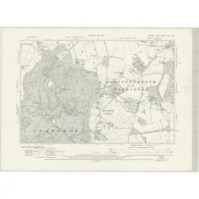 1924 Map of Suffolk XLIV.SW, 1927 Print