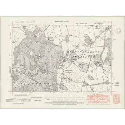 1938 Map of Suffolk XLIV.SW, 1947 Print