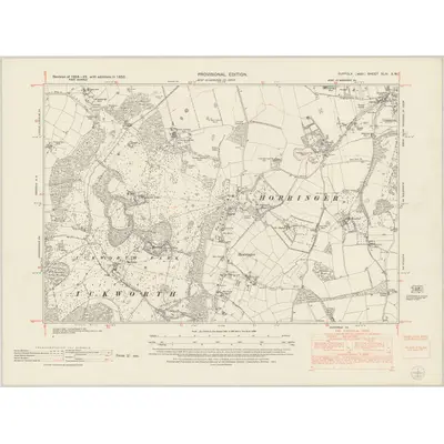 1950 Map of Suffolk XLIV.SW, 1953 Print