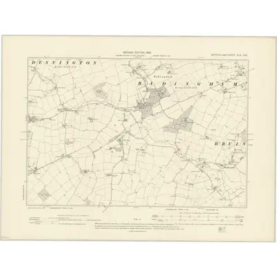 1903 Map of Suffolk XLIX.NW, 1905 Print