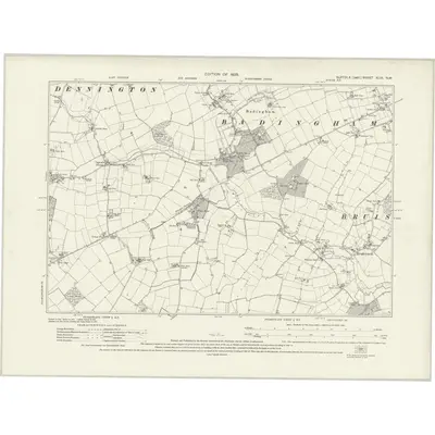 1925 Map of Suffolk XLIX.NW, 1928 Print