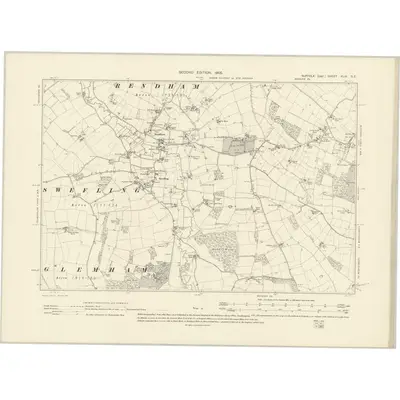1903 Map of Suffolk XLIX.SE, 1905 Print