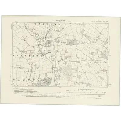 1925 Map of Suffolk XLIX.SE, 1928 Print