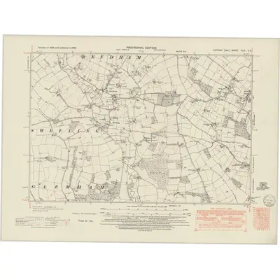1938 Map of Suffolk XLIX.SE, 1949 Print