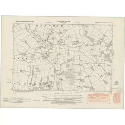 1946 Map of Suffolk XLIX.SE, 1950 Print